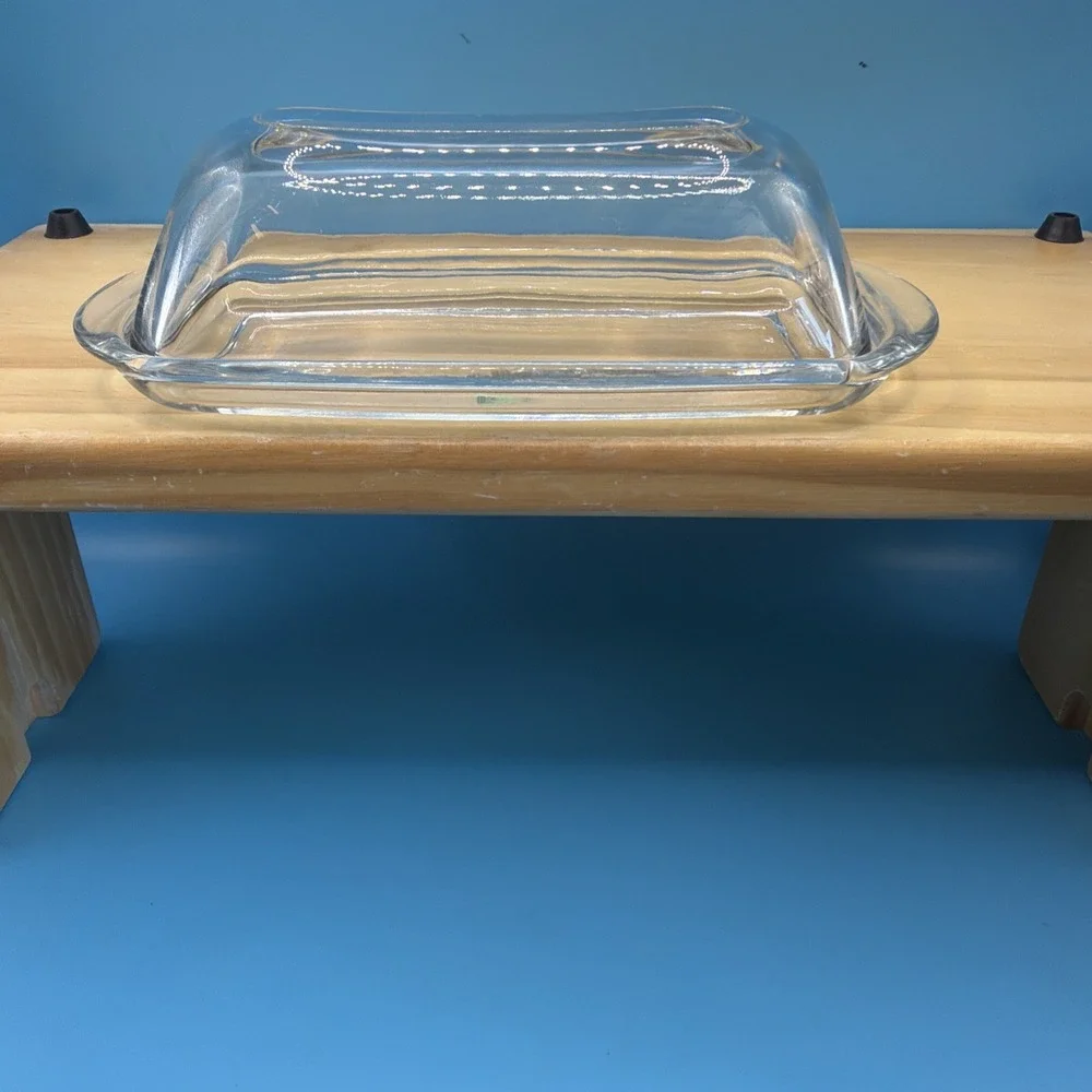 glass butter dish with lid